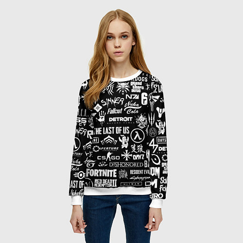 Женский свитшот Истинный геймер / 3D-Белый – фото 3