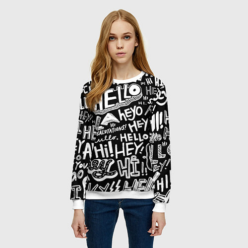 Женский свитшот Hello Pattern / 3D-Белый – фото 3