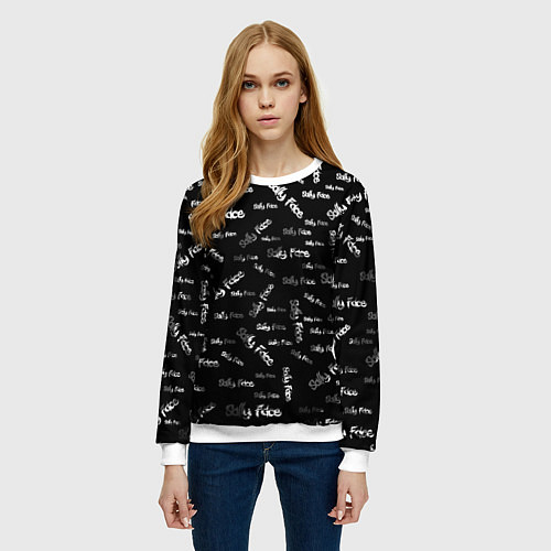 Женский свитшот Sally Face: Black Pattern / 3D-Белый – фото 3