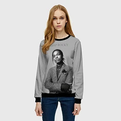 Свитшот женский ASAP Rocky: Grey Fashion, цвет: 3D-черный — фото 2