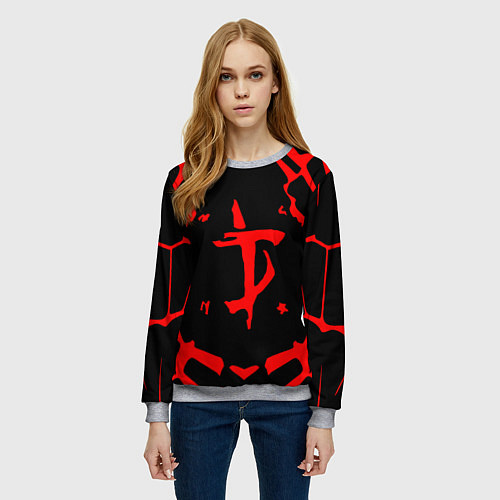Женский свитшот DOOM: Red Slayer / 3D-Меланж – фото 3