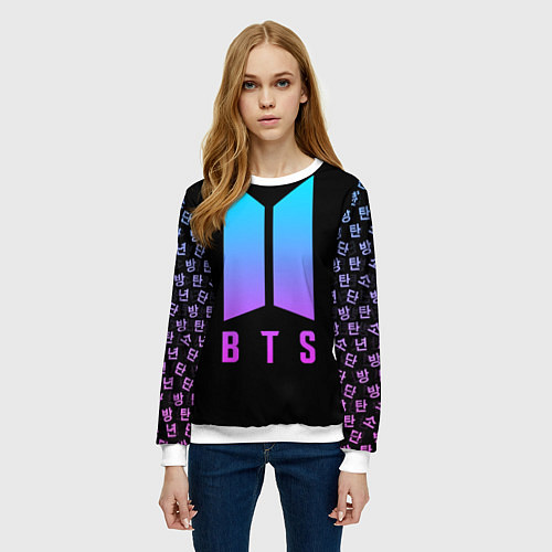 Женский свитшот BTS: Neon Night / 3D-Белый – фото 3