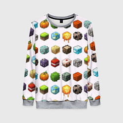 Свитшот женский Minecraft Cubes, цвет: 3D-меланж