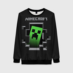 Свитшот женский Minecraft Creeper, цвет: 3D-черный