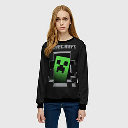 Свитшот женский Minecraft Creeper, цвет: 3D-черный — фото 2