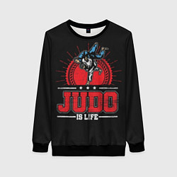 Свитшот женский Judo is life, цвет: 3D-черный