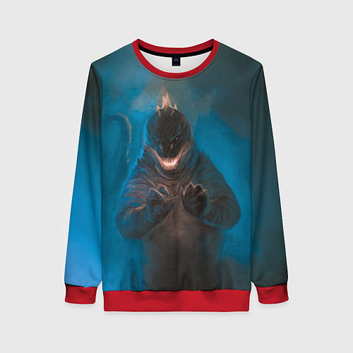 Женский свитшот Blue Godzilla / 3D-Красный – фото 1