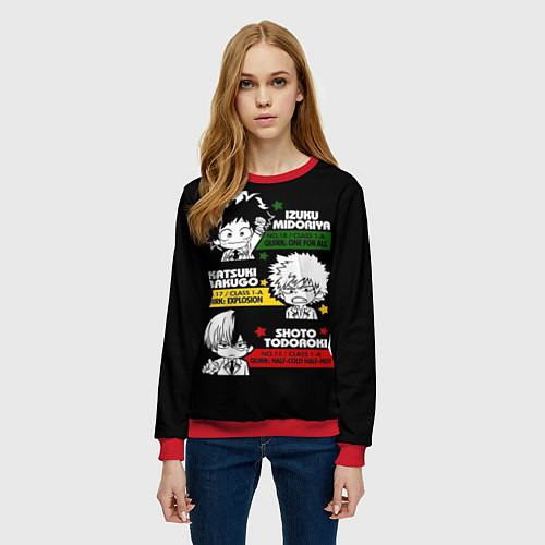 Женский свитшот Boku no Hero Academia / 3D-Красный – фото 3