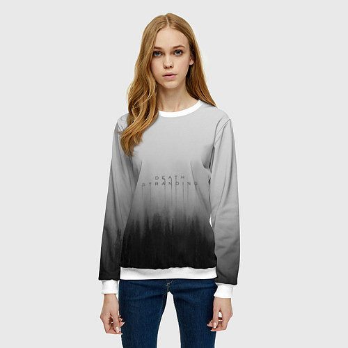 Женский свитшот Death Stranding Лес / 3D-Белый – фото 3