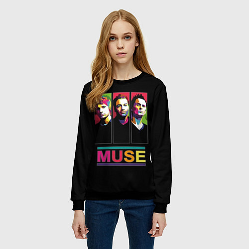 Женский свитшот Muse pop-art / 3D-Черный – фото 3