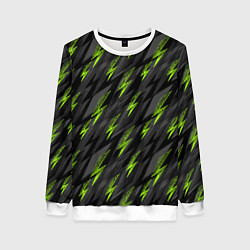 Женский свитшот Зеленые молнии паттерн