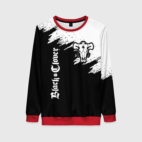 Женский свитшот ЧЁРНЫЙ КЛЕВЕР / 3D-Красный – фото 1