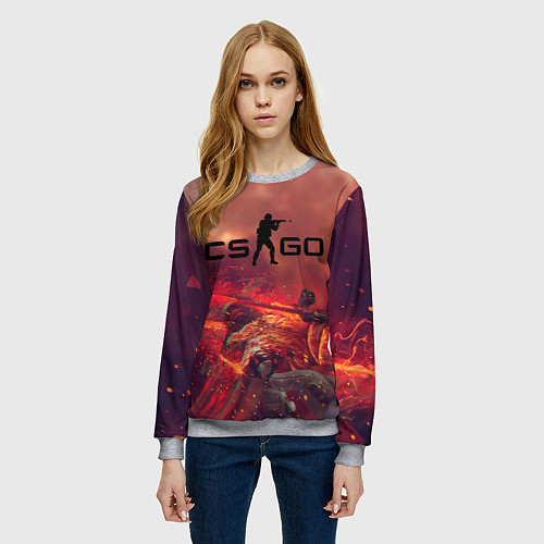 Женский свитшот CS GO logo abstract style / 3D-Меланж – фото 3
