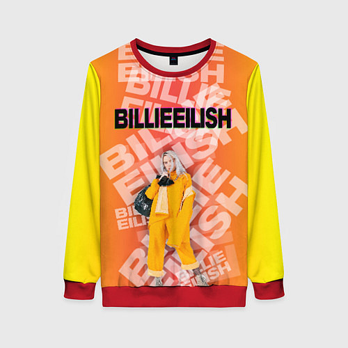 Женский свитшот Billie Eilish: Yellow Mood / 3D-Красный – фото 1