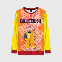 Свитшот женский Billie Eilish: Yellow Mood, цвет: 3D-красный