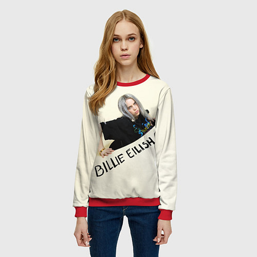 Женский свитшот BILLIE EILISH / 3D-Красный – фото 3