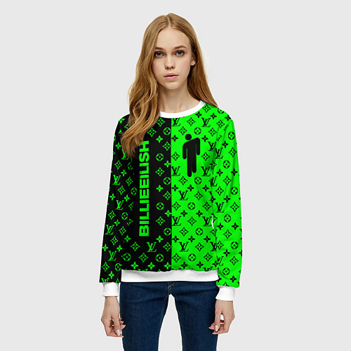 Женский свитшот BILLIE EILISH x LV Green / 3D-Белый – фото 3