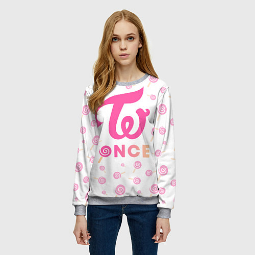 Женский свитшот TWICE / 3D-Меланж – фото 3
