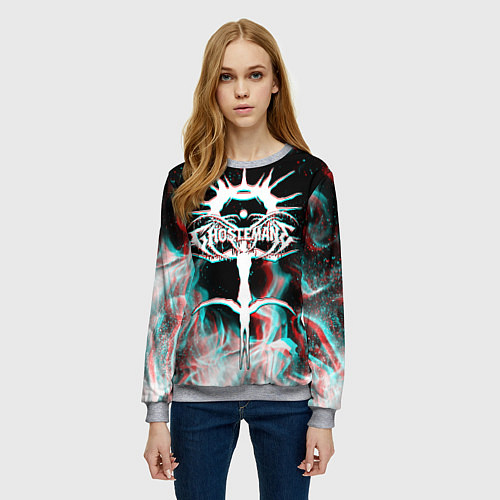 Женский свитшот GHOSTEMANE GLITCH / 3D-Меланж – фото 3