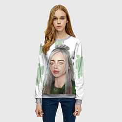 Свитшот женский Billie Eilish, цвет: 3D-меланж — фото 2