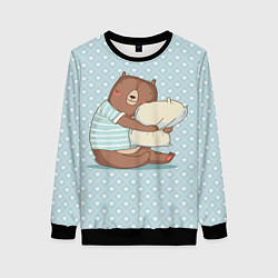 Женский свитшот Сонный мишка с подушкой