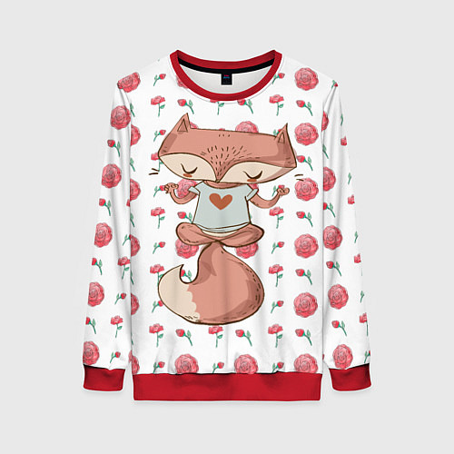 Женский свитшот Спокойная лисичка / 3D-Красный – фото 1