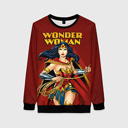 Свитшот женский Wonder Woman, цвет: 3D-черный