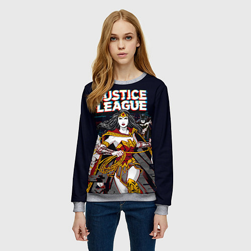 Женский свитшот Justice League / 3D-Меланж – фото 3