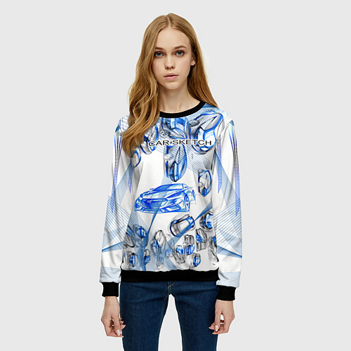 Женский свитшот SKETCH / 3D-Черный – фото 3