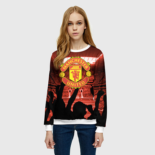 Женский свитшот Manchester United / 3D-Белый – фото 3