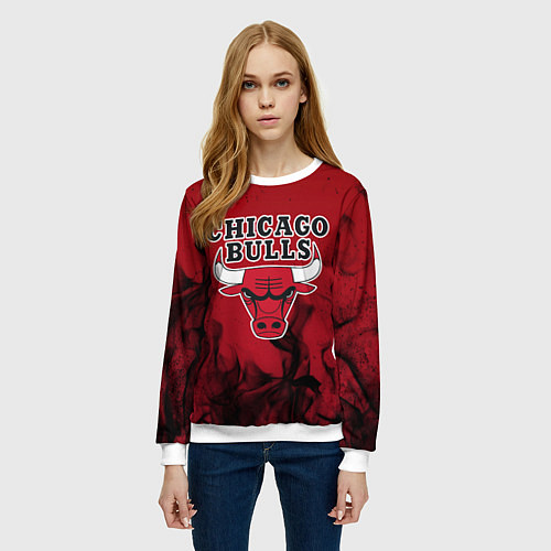 Женский свитшот CHICAGO BULLS / 3D-Белый – фото 3