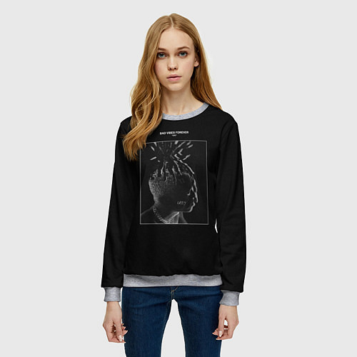Женский свитшот XXXTENTACION BAD VIBES FOREVER / 3D-Меланж – фото 3