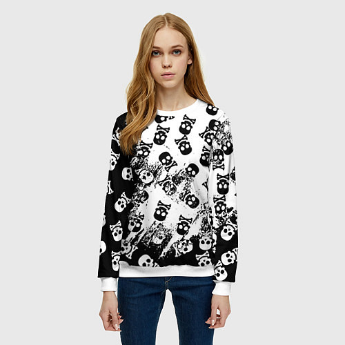 Женский свитшот Черепа / 3D-Белый – фото 3