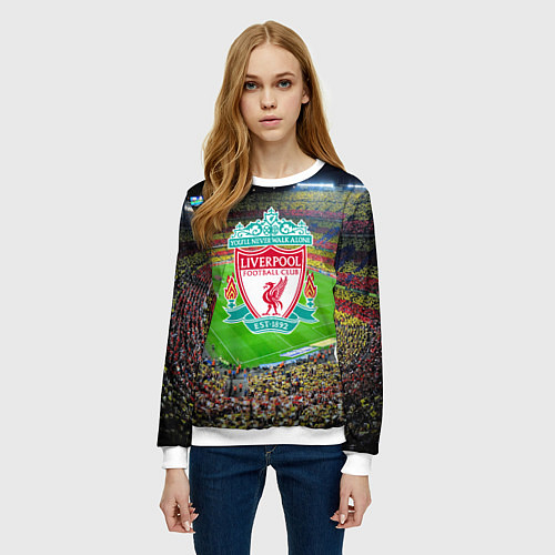 Женский свитшот FC Liverpool / 3D-Белый – фото 3