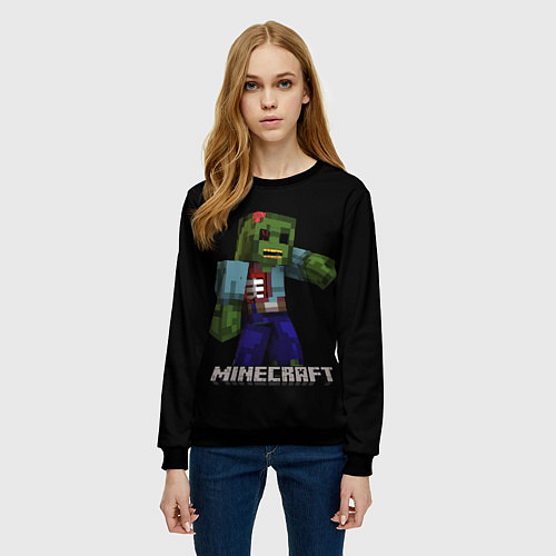 Женский свитшот MINECRAFT ЗОМБИ / 3D-Черный – фото 3