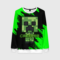 Свитшот женский MINECRAFT CREEPER, цвет: 3D-белый