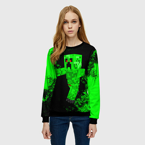 Женский свитшот MINECRAFT / 3D-Черный – фото 3