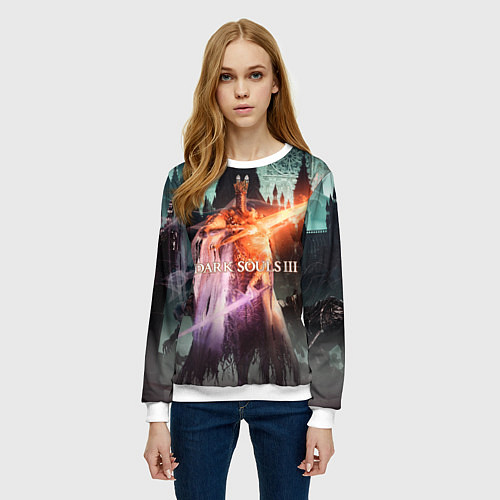 Женский свитшот Dark Souls 3 Pontiff Sulyvahn / 3D-Белый – фото 3