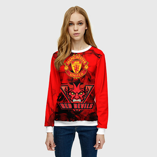 Женский свитшот Manchester United / 3D-Белый – фото 3
