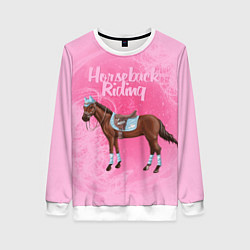 Свитшот женский Horseback Rading, цвет: 3D-белый