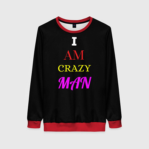 Женский свитшот I am crazy man / 3D-Красный – фото 1