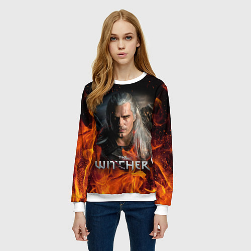 Женский свитшот THE WITCHER / 3D-Белый – фото 3