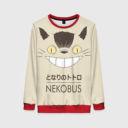 Женский свитшот Мой сосед Тоторо Nekobus / 3D-Красный – фото 1