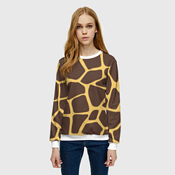 Свитшот женский Окрас жирафа, цвет: 3D-белый — фото 2
