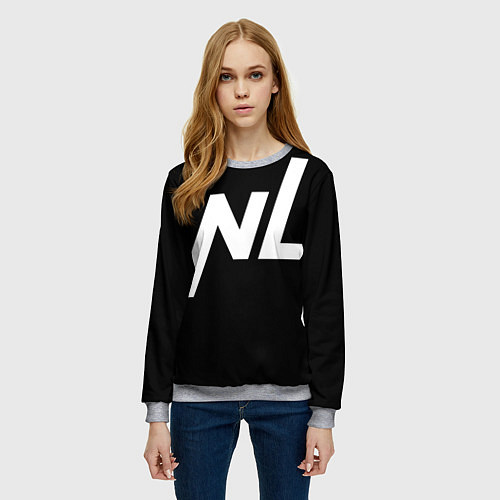 Женский свитшот NL logo / 3D-Меланж – фото 3