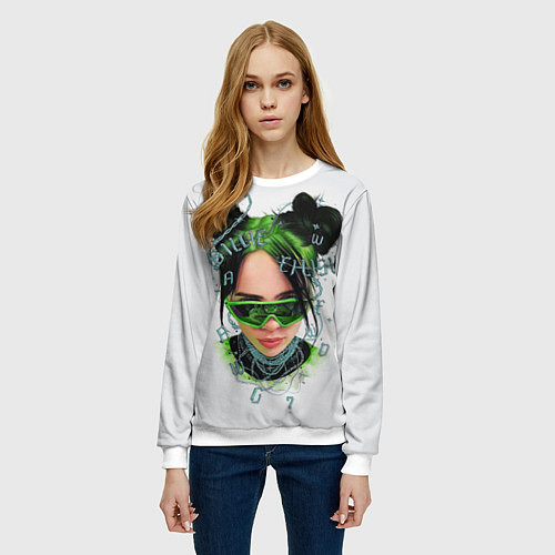 Женский свитшот BILLIE EILISH / 3D-Белый – фото 3