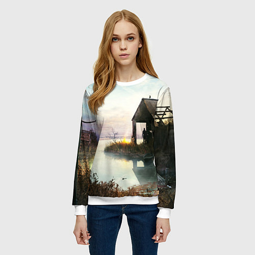 Женский свитшот STALKER / 3D-Белый – фото 3