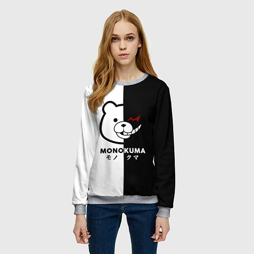 Женский свитшот Monokuma / 3D-Меланж – фото 3