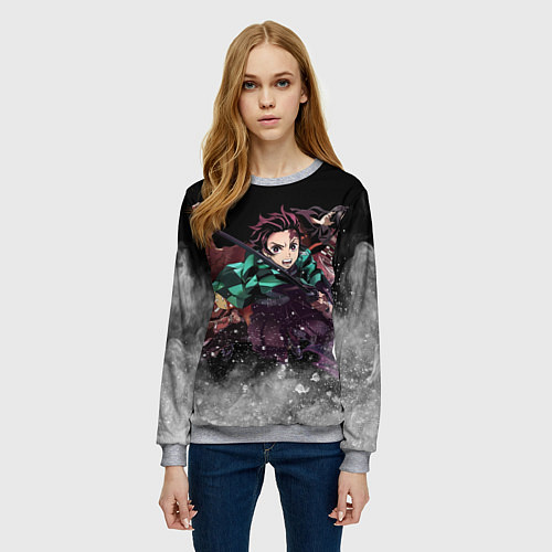 Женский свитшот KIMETSU NO YAIBA / 3D-Меланж – фото 3
