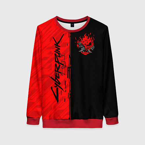 Женский свитшот CYBERPUNK 2077 / 3D-Красный – фото 1